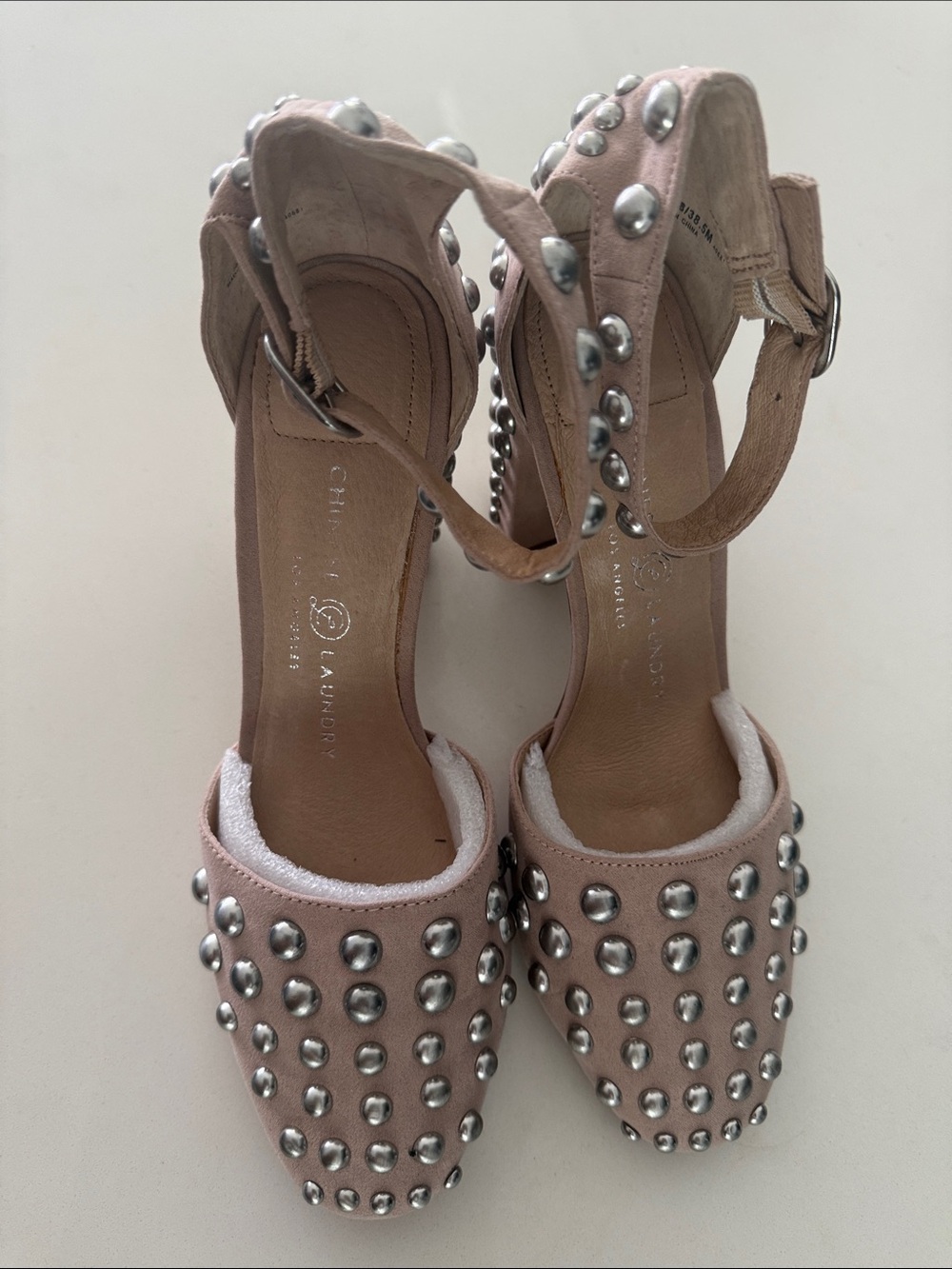 Chinese Laundry Pink Studded Ankle-Strap Pumps